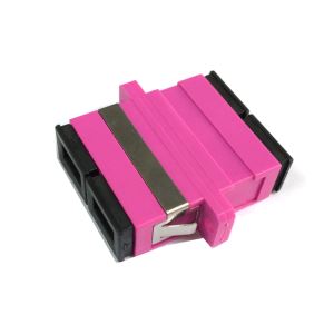 SC\/UPC OM4 Adattatore ottico in fibra duplex rosa
