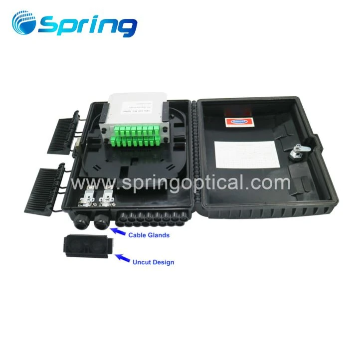 SP-1606-16B Fiber Optical Black Color 16 Port Wall Mounted LGX BOX Splitter Box