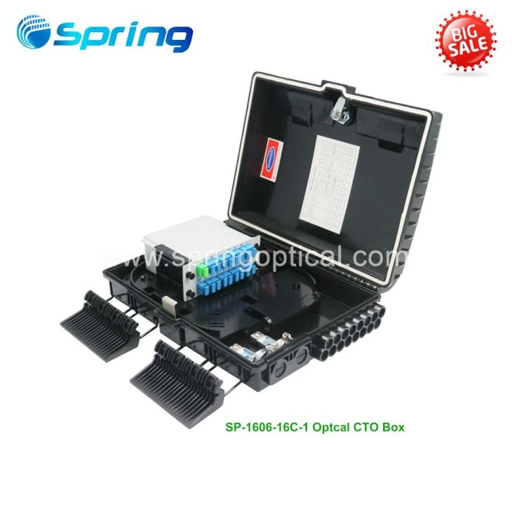 SP-1606-16B Fiber Optical Black Color 16 Port Wall Mounted LGX BOX Splitter Box