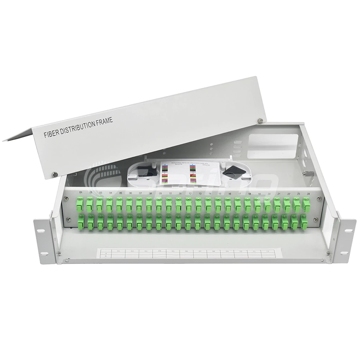 Pannello patch in fibra ottica con montaggio su rack 1U/2U/3U/4U